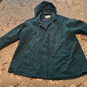 Coldwater Creek Blue Utility Jacket with Hood and Lightweight Design